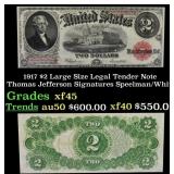 1917 $2 Large Size Legal Tender Note Thomas Jeffer