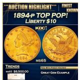 1894-p Gold Liberty Eagle TOP POP! $10 ms65 SEGS