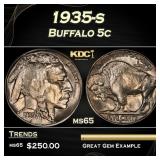 1935-s Buffalo Nickel 5c Grades ms65