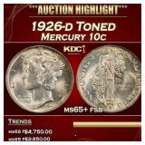 1926-d Mercury Dime Toned 10c ms65+ fsb SEGS