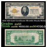 1928 $20 Gold Certificate FR-2402 Woods/Mellon Gra
