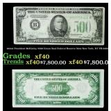 1934A $500 Green Seal Federal Reserve Note Preside