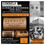 Peace Silver Dollar GIMBLES Roll Circ C 20 Coin