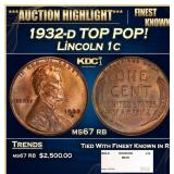 1932-d Lincoln Cent TOP POP! 1c ms67 rb SEGS
