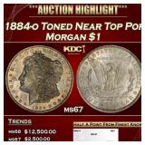 1884-o Morgan Dollar Toned Near Top Pop $1 ms67 SE