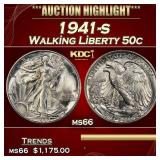 1941-s Walking Liberty Half Dollar 50c ms66 SEGS