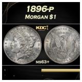 1896-p Morgan Dollar $1 Grades ms63+