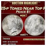1925-p Peace Dollar Toned Near Top Pop $1 ms67+ SE