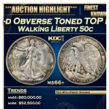1917-d Obverse Walking Liberty Half Dollar Toned T
