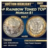 1903-p Morgan Dollar Rainbow Toned TOP POP! $1 ms6