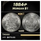 1884-p Morgan Dollar $1 Grades ms66