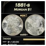 1881-s Morgan Dollar $1 Grades ms66+