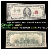 1966 $100 Red Seal United States Note Grades Choic