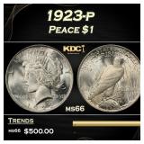 1923-p Peace Dollar $1 Grades ms66