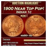 1900 Indian Cent Near Top Pop! 1c ms66+ rd SEGS
