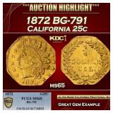 PCGS 1872 BG-791 California Fractional Gold Quarte