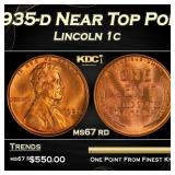 1935-d Lincoln Cent Near Top Pop 1c ms67 rd SEGS