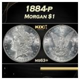 1884-p Morgan Dollar $1 Grades ms63+