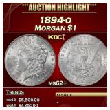 1894-o Morgan Dollar $1 ms62+ USCG