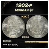 1902-p Morgan Dollar $1 Grades ms64