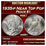1935-p Peace Dollar Near Top Pop $1 ms66+ SEGS