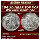 1945-d Walking Liberty Half Dollar Near Top Pop 50