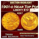 1901-o Gold Liberty Eagle Near Top Pop $10 ms65 SE