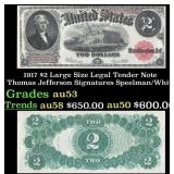 1917 $2 Large Size Legal Tender Note Thomas Jeffer