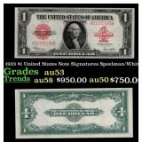 1923 $1 United States Note Grades Select AU Signat