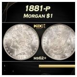 1881-p Morgan Dollar $1 Grades ms62+