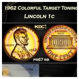 PCGS 1962 Proof Lincoln Cent Colorful Target Tonin