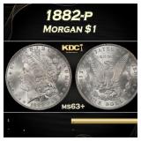 1882-p Morgan Dollar $1 Grades ms63+
