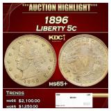 1896 Liberty Nickel 5c ms65+ SEGS