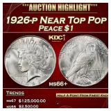 1926-p Peace Dollar Near Top Pop $1 ms66+ SEGS