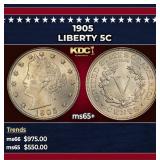 1905 Liberty Nickel 5c Grades ms65+