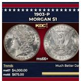 1903-p Morgan Dollar $1 ms66+ SEGS