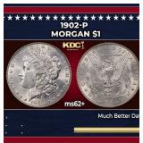 1902-p Morgan Dollar $1 Grades ms62+