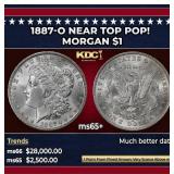 1887-o Morgan Dollar Near Top Pop! $1 ms65+ SEGS