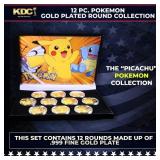 10 Coin Pokemon - Picachu - Gold Plated Round Coll