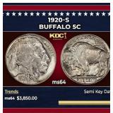 1920-s Buffalo Nickel 5c ms64 SEGS