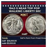 1942-s Walking Liberty Half Dollar Near Top Pop 50