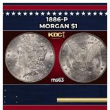 1886-p Morgan Dollar $1 Grades ms63
