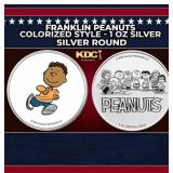 Franklin Peanuts Colorized Style - 1 oz Silver Rou