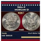 1904-p Morgan Dollar $1 Grades ms63