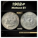 1902-p Morgan Dollar $1 Grades ms62