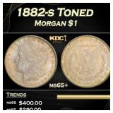 1882-s Morgan Dollar Toned $1 Grades ms65+