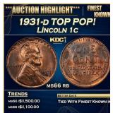 1931-d Lincoln Cent TOP POP! 1c ms66 rb SEGS