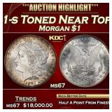 1891-s Morgan Dollar Toned Near Top Pop $1 ms67 SE