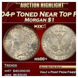 1904-p Morgan Dollar Toned Near Top Pop $1 ms66+ S