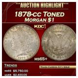 1878-cc Morgan Dollar Toned $1 ms65+ SEGS